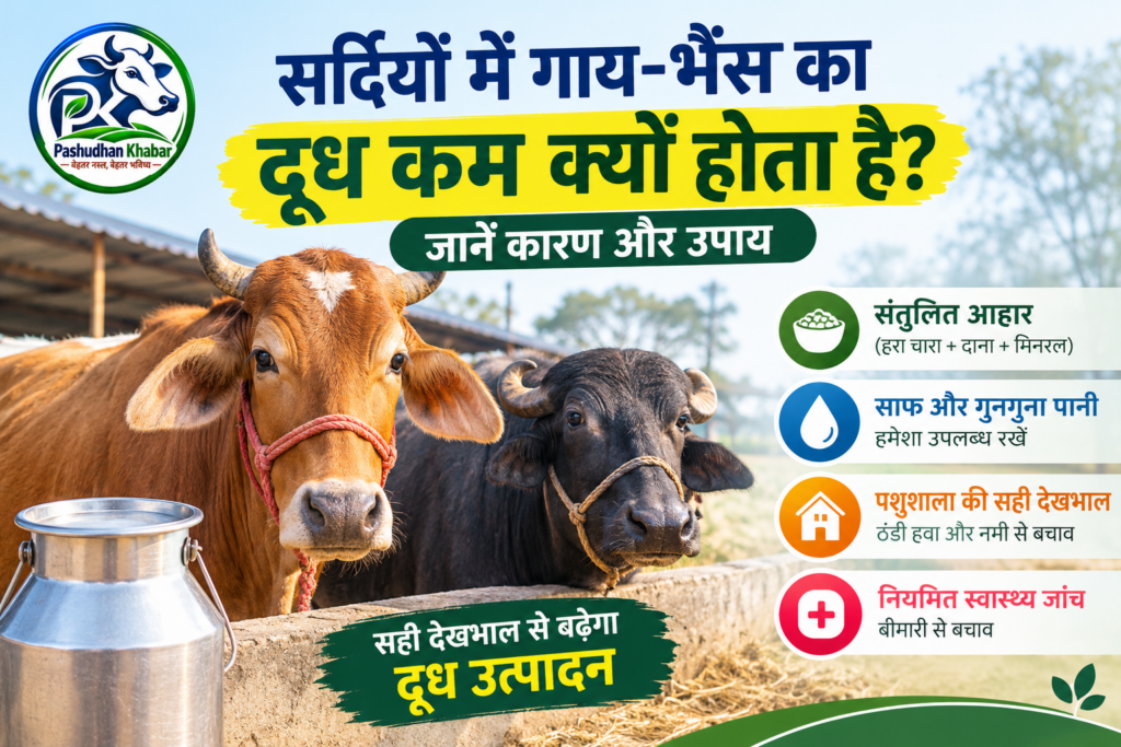 सर्दियों में गाय-भैंस का दूध कम क्यों होता है